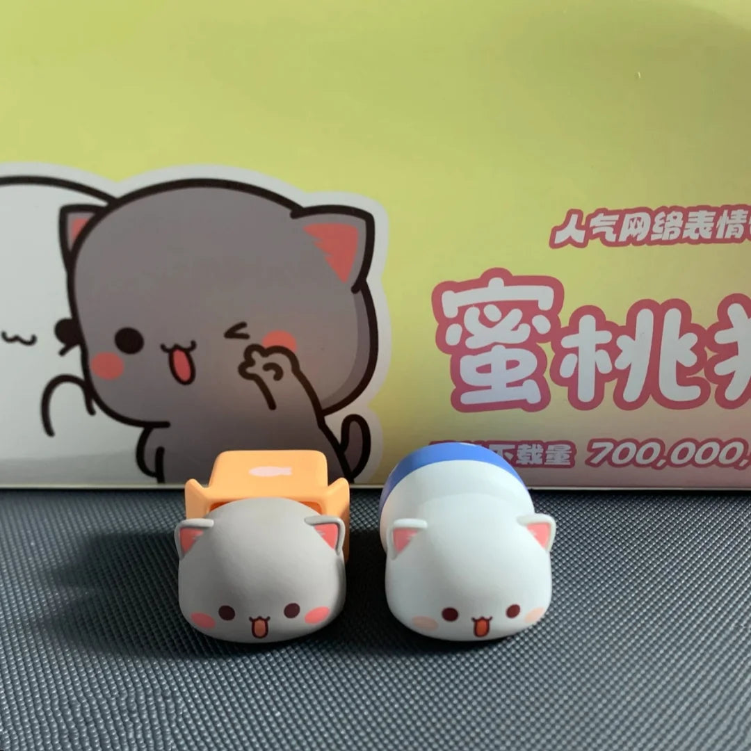 Original Peach Cat and Goma Sweet Mini Universe Blind Box - Cute Mini Collectible Figures for Desk Decor, Display, and Gifts