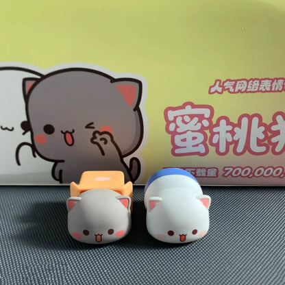 Original Peach Cat and Goma Sweet Mini Universe Blind Box - Cute Mini Collectible Figures for Desk Decor, Display, and Gifts