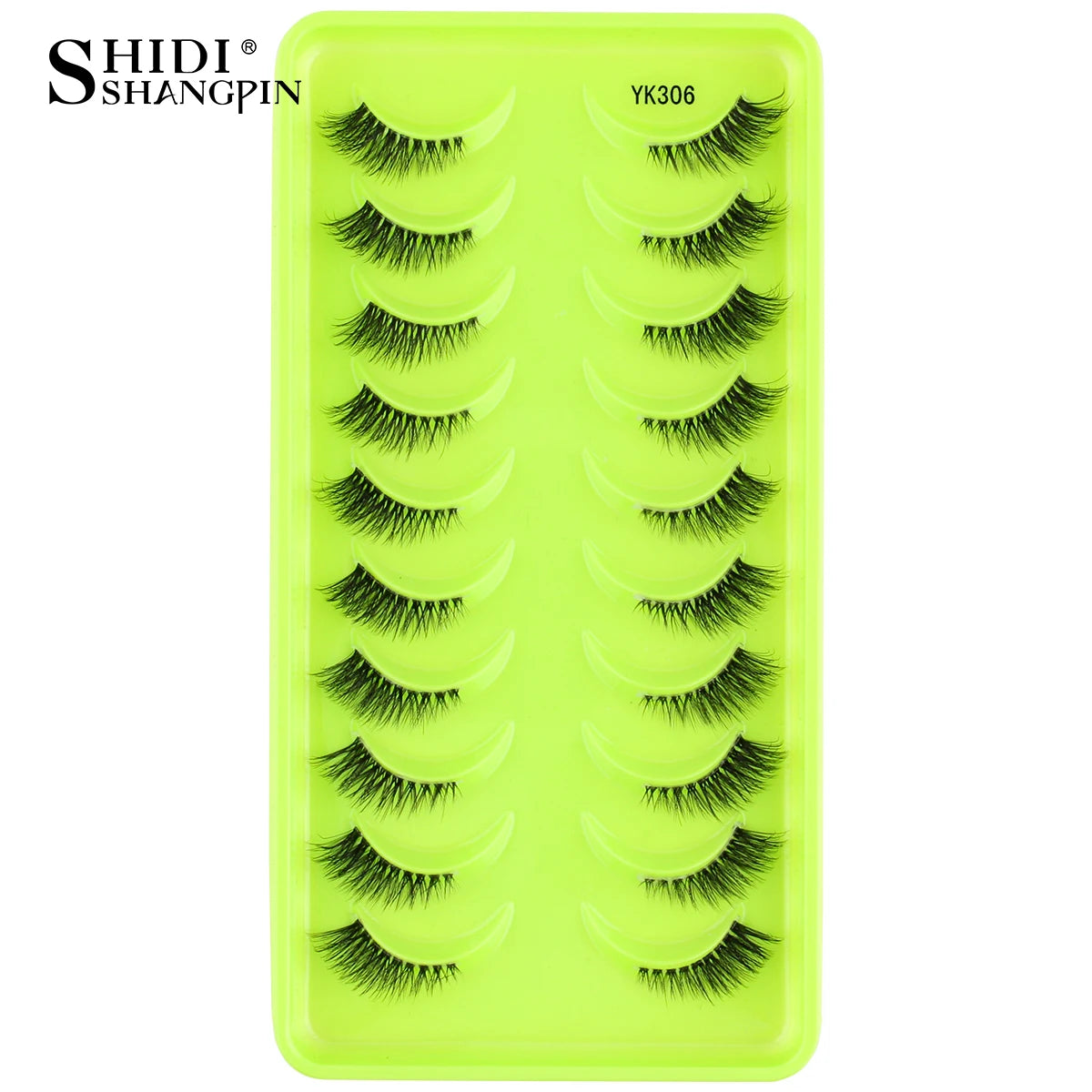 SHIDISHANGPIN 5/10 Pairs Cat Eye False Lashes – 3D Mink Half Lashes, Eyelash Extensions for Natural Makeup, Faux Cils Maquiagem