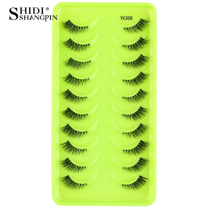 SHIDISHANGPIN 5/10 Pairs Cat Eye False Lashes – 3D Mink Half Lashes, Eyelash Extensions for Natural Makeup, Faux Cils Maquiagem