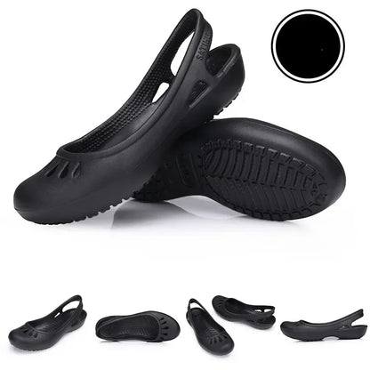 RYAMAG Women’s Clogs Jelly Sandals – Non-Slip Summer Hole Shoes, Waterproof EVA Flat Slippers for Home & Garden