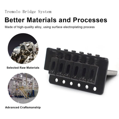 Miwayer 52.5mm Guitar Tremolo Bridge — Vintage Steel Saddle Block Set for Fender Strat & Squier Electric Guitars, Chrome