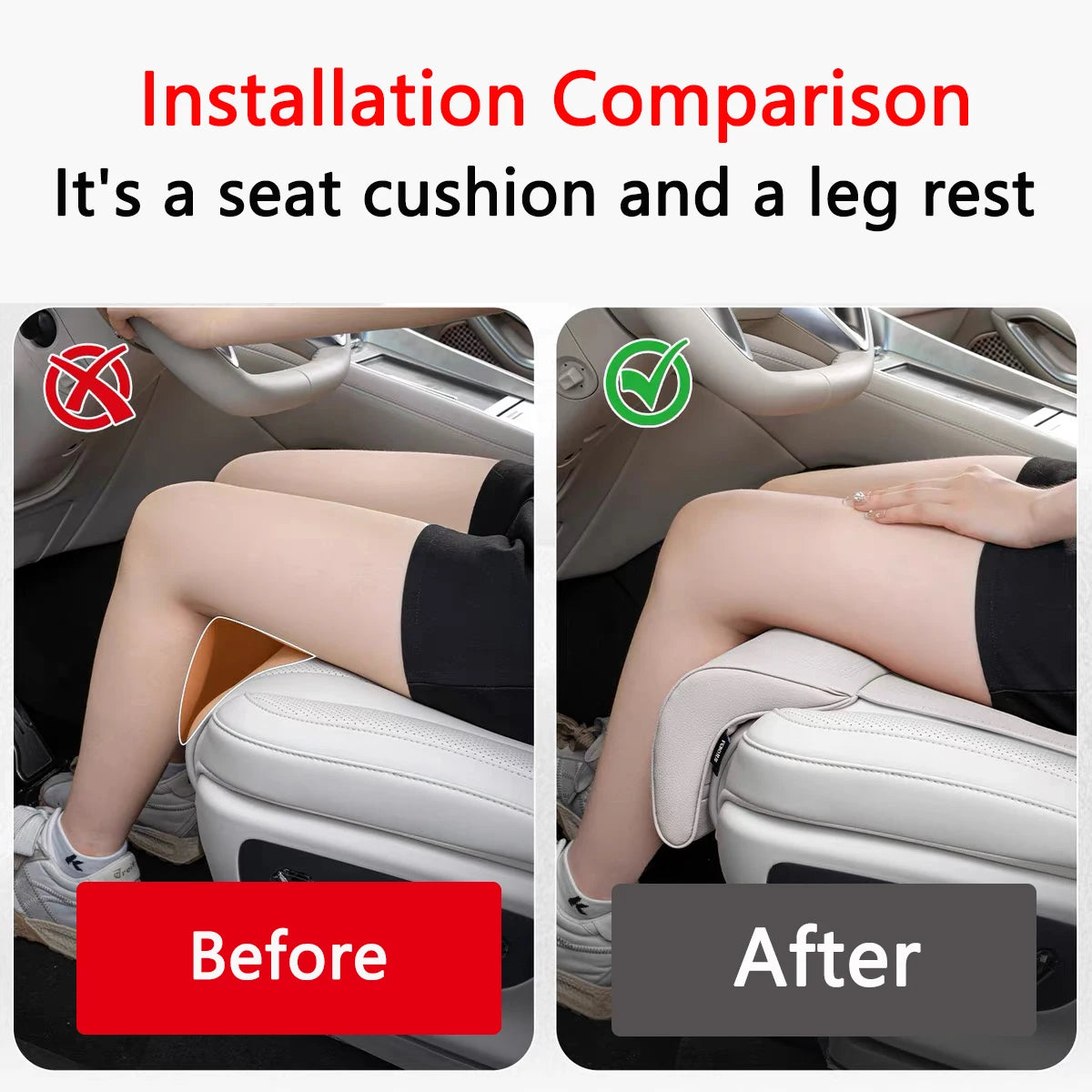 Tesla Model 3/Y Juniper 2019–2026 Car Seat Leg Support Extender Cushion – Auto Seat Extension Interior Accessory