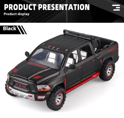 1:32 RAM Pickup Truck Alloy Model – Sound, Light & Spring-Back Action Toy for Kids’ Adventure Play