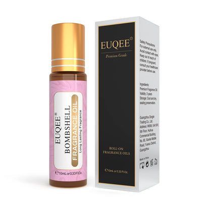 EUQEE 10ml Women's Roller Fragrance Oil - Coconut, Vanilla & Floral Aroma Scent Oil