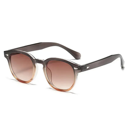 JNPCXI Retro Round Sunglasses – Punk Leopard Rivet Fashion Shades UV400 for Men & Women