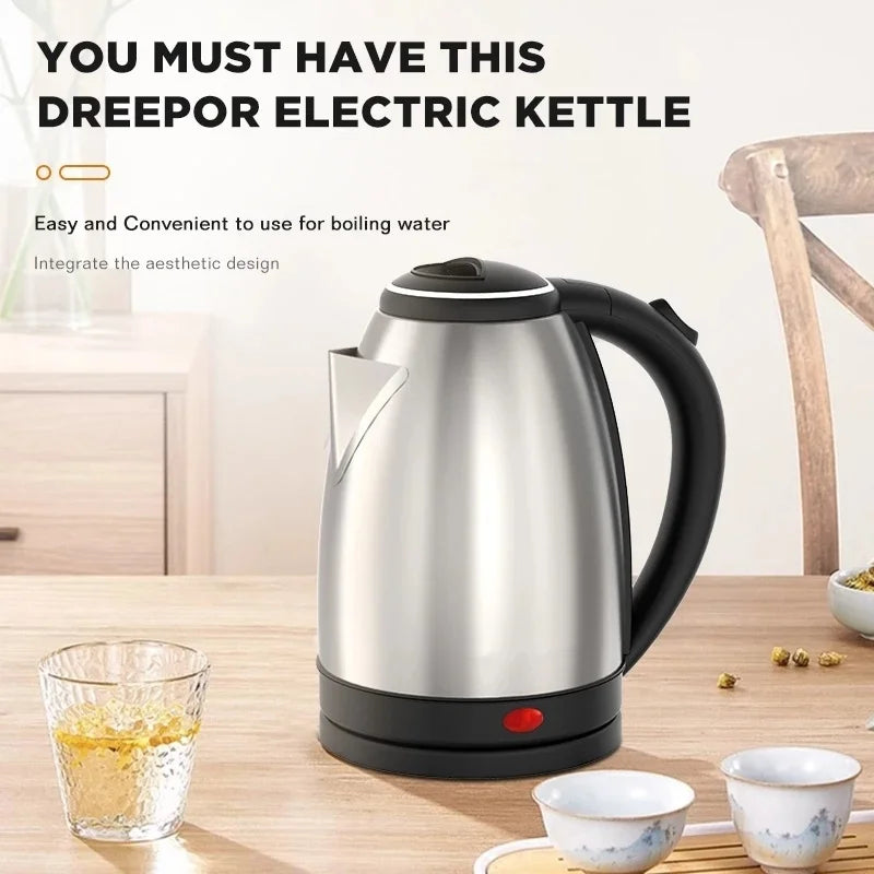 2L Electric Kettle — Large Capacity Stainless Steel Fast Boil Water Heater