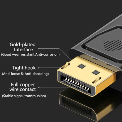 DP Male to Female 4K Converter – DisplayPort to HDMI-Compatible Video Audio Adapter Cable for PC, TV, Laptop, Projector