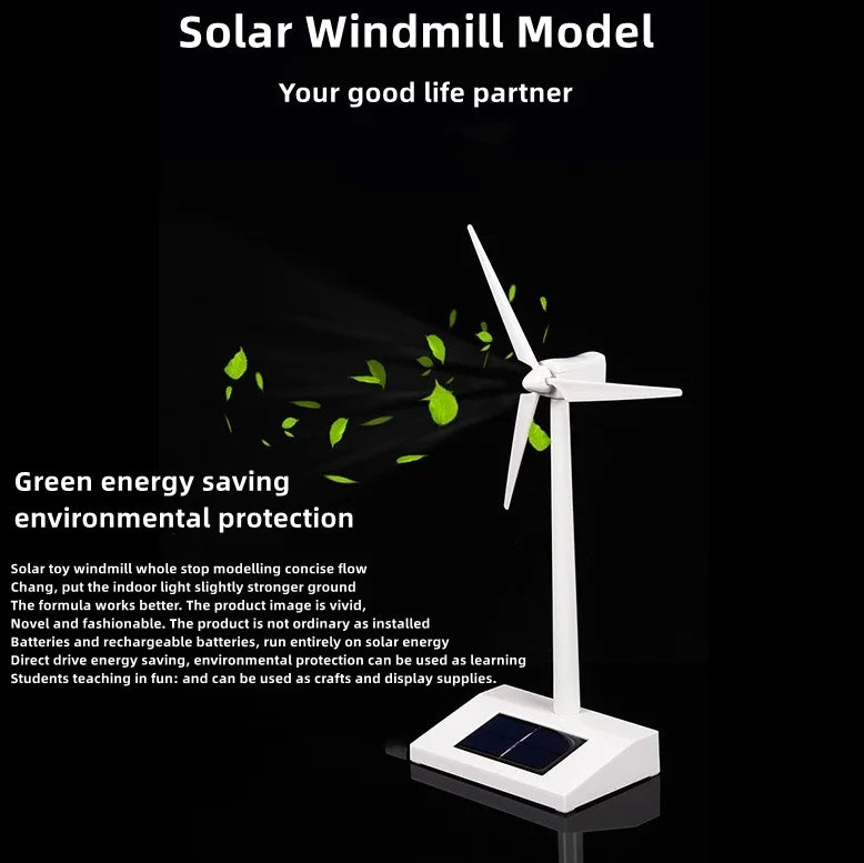 2-in-1 Solar Wind Generator Model - Educational Assembly Kit & Desktop Windmill Decoration for Home, School & Exhibitions