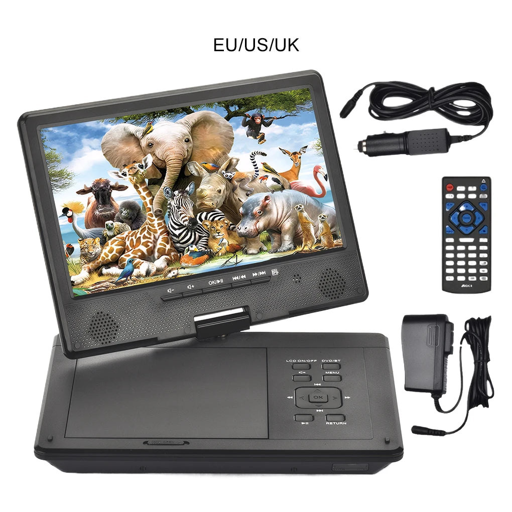 12.5" Portable HD DVD Player – Wireless Bluetooth, Full-Format Support, In-Car & Home CD Player