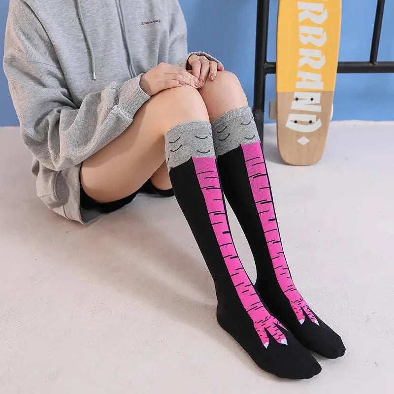 Funny Chicken Paw Stockings - Realistic Over-the-Knee Novelty Socks for Women