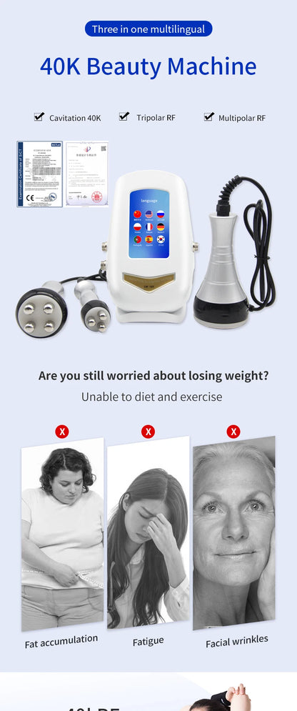 2022 Ultrasonic Cavitation & Radiofrequency Body Massager – Weight Loss, Body Shaping, and Fat Burning Machine