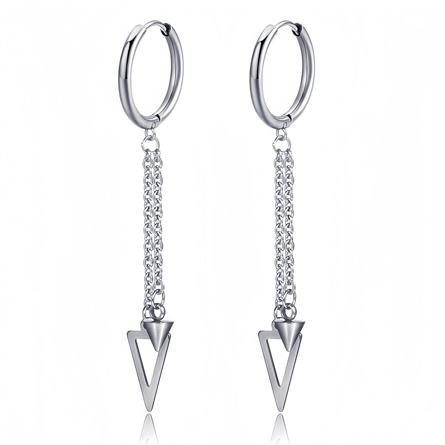 Long Hanging Cross & Leaf Hoop Earrings – Vintage Stainless Steel Hip Hop Unisex Jewelry Accessories