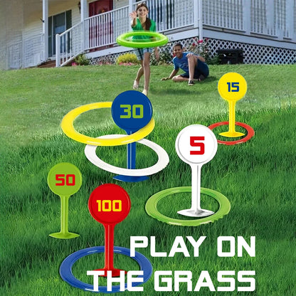 Rainbow Ring Toss Stacking Game – Colorful Outdoor Beach & Backyard Fun Toy, Interactive Holiday Gift for Kids & Family Play