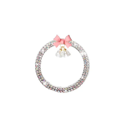 Rhinestone Bow Car Start Button Trim - Sparkling Diamond Decorative Ring Protective Cover for Auto Accessories