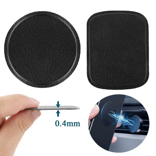 Magnetic Metal Plate for Car Phone Holder - Leather Disk for Air Vent Mount & Magnetic Phone Stand