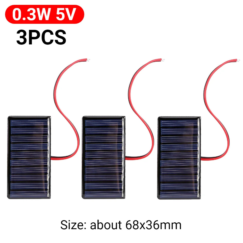 5W Mini Solar Panel 3V-12V - Polysilicon Solar Cell Module for Battery Charging, DIY Projects & Outdoor Devices