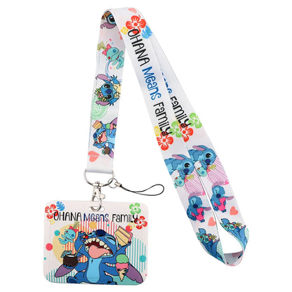 Cute Alien & Angel Cartoon Credential Holder Lanyard for Key, Card Badge & Gym Accessories