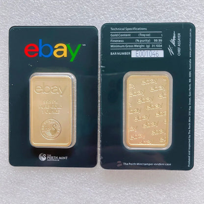 24K Gold Plated Copper Bar – 1g-100g Sealed Bullion Ingot, Non-Magnetic Golden Craft Gift