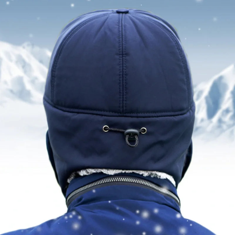 Thick Winter Warm Hat for Men and Women - Faux Fur Bomber Hat with Ear Flaps - Soft Thermal Cap for Outdoor Fishing and Skiing
