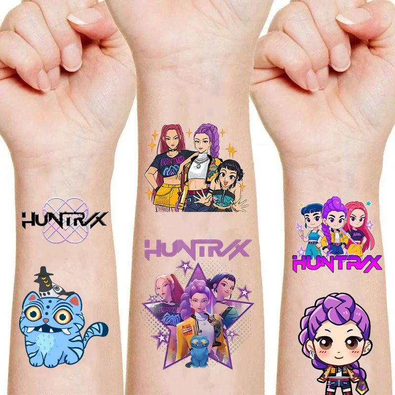 20pcs Cartoon K-Pop Demon Hunters Rumi Temporary Tattoo Stickers – Fun Party Gift Set