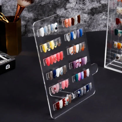 5 Layer Acrylic Nail Display Stand - Transparent Dustproof Manicure Color Card Holder for Salon & Home Use