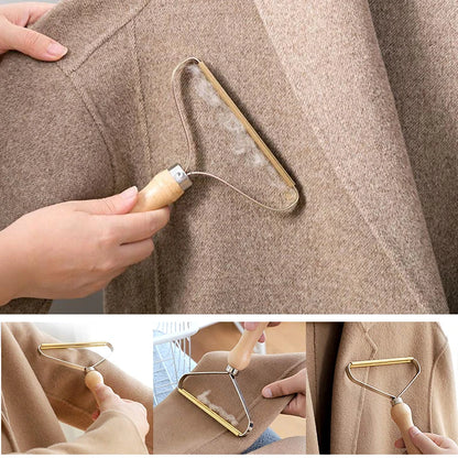 Portable Pet Hair Remover Brush: Lint Remover for Carpet, Wool Coat, Clothes - Manual Shaver Cleaning Tool with Removal Scraper