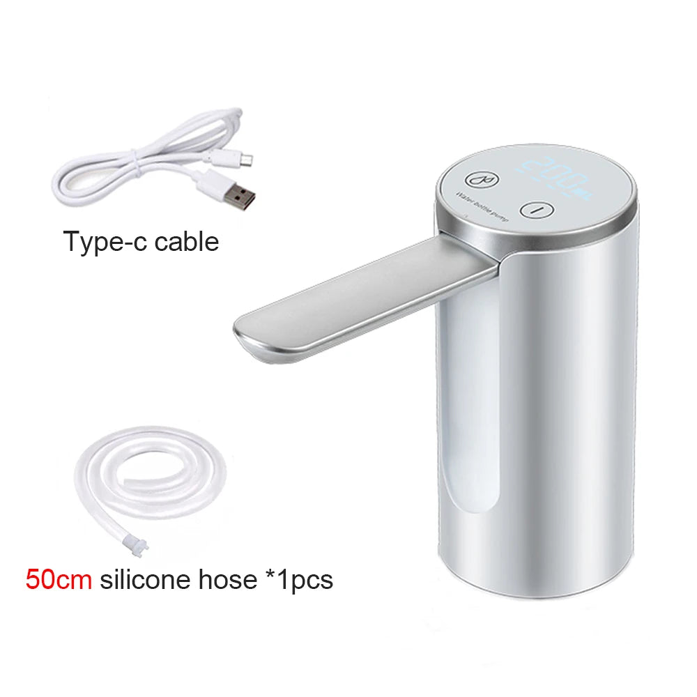 Electric Foldable Water Pump — Automatic Rechargeable Dispenser for 19L Gallon Bottles, Desktop Drinking Water Pump