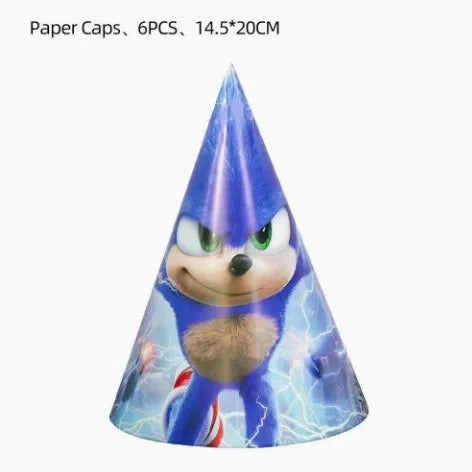 Sonic Birthday Party Decoration Set – Hedgehog Theme Tableware & Supplies with Plates, Cups, Napkins, Tablecloth & Party Accessories for Kids Party Gifts