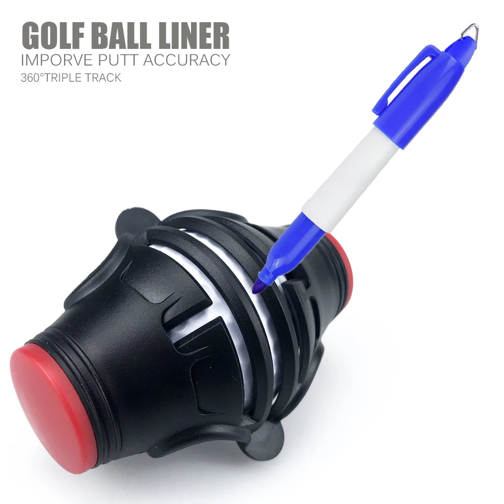 360 Degree Rotating Golf Ball Liner Marker: Improve Putt Accuracy with Template Marker Pen - Essential Golf Tool for Putting Positioning
