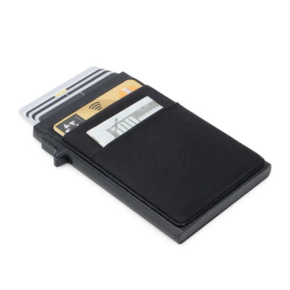 RFID Credit Card Holder for Men, Thin Slim Luxury Metal Mini Minimalist Wallet, Bank & ID Cardholder Case