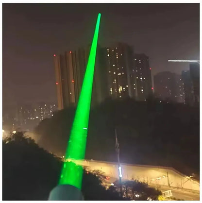 USB Illuminated Pointer Light - 1800m Long-Distance Outdoor Clip-On Flashlight in Blue, White, Yellow & Green