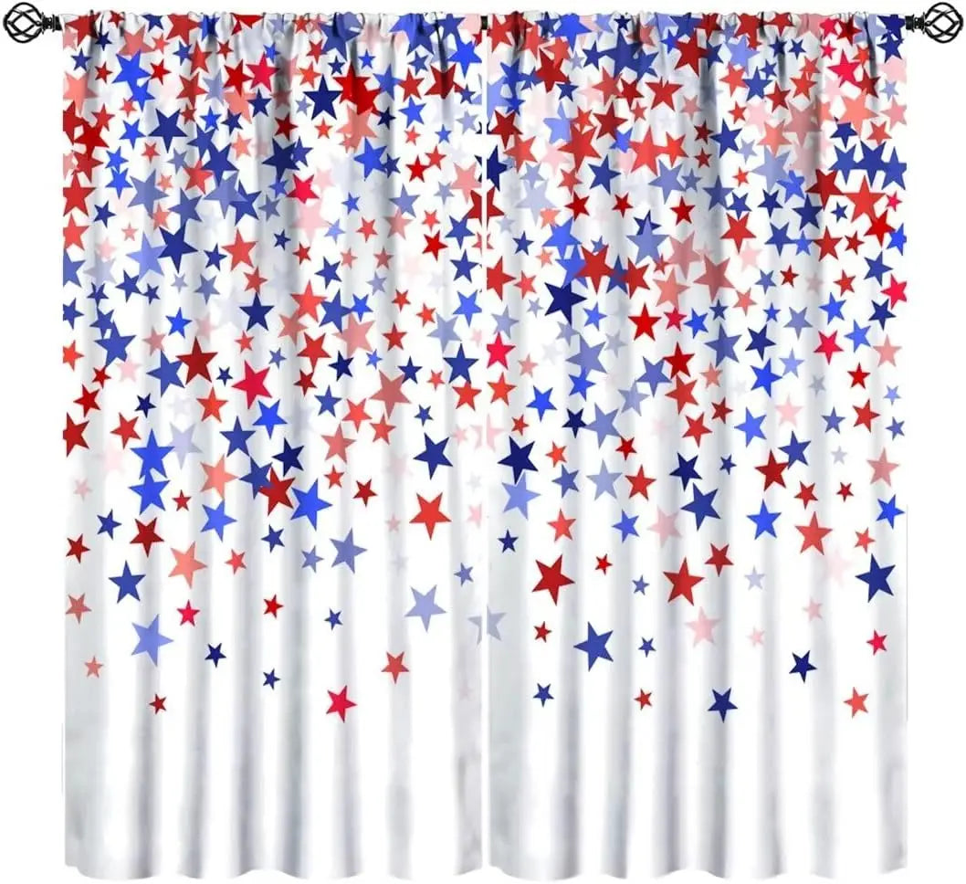 Flag Blackout Curtains – Rustic Green Camo Military USA Flag with Vintage Black Stripes and Thermal Insulation
