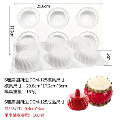 3D Silicone Pastry Mold — French Dessert, Mousse & Cake Baking Pan for Chocolate, Candles, Soap, Fondant, DIY Cake Decoration Tools