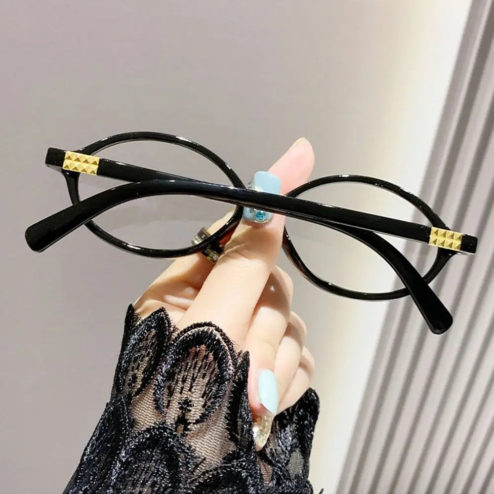 Y2K Retro Oval Frame Glasses for Women - Sweet & Cool Eyewear, Anti-Blue Light Reading & Computer Glasses