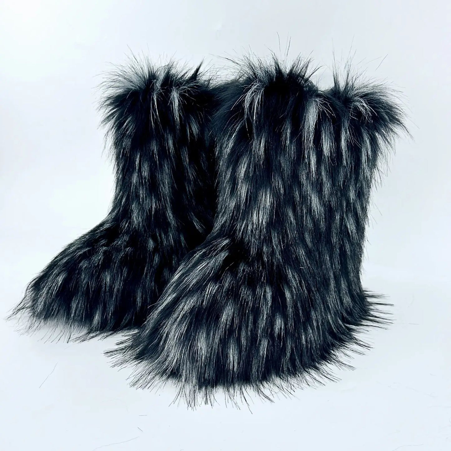 Women’s Faux Fur Winter Boots - Plush Warm Snow Shoes for Ladies with Luxury Furry Fashion Style