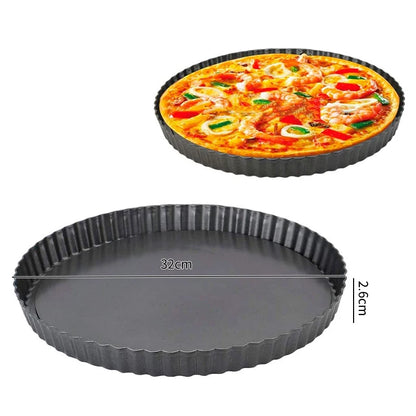 20–30cm Non-Stick Fluted Tart & Quiche Pan – Round Heavy-Duty Baking Mold with Removable Bottom for Pie, Pizza & Cake