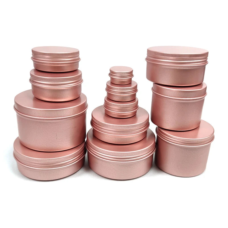 50PCS Aluminum Tin Jars – 5g to 100g Metal Containers for Cosmetic Creams, Lip Balm & Face Care