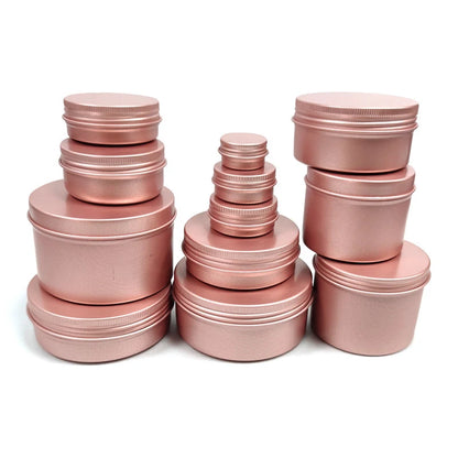 50PCS Aluminum Tin Jars – 5g to 100g Metal Containers for Cosmetic Creams, Lip Balm & Face Care