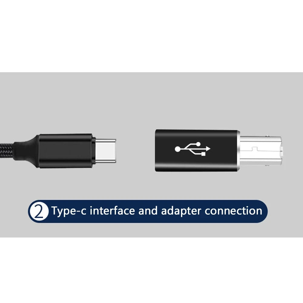 NNBILI USB B to USB Type C Adapter - USB Transfer Converter for Printer, Scanner, MIDI Controller & Keyboard Devices