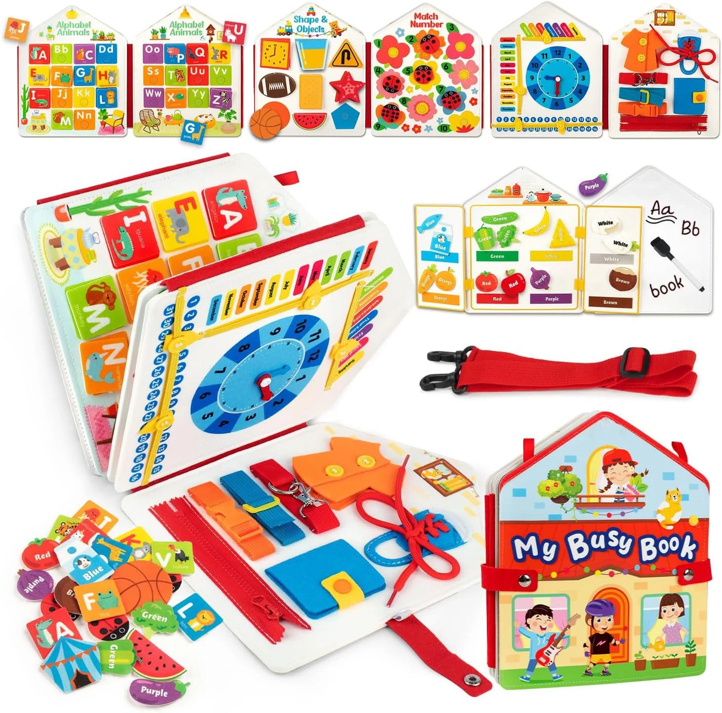 Baby Soft 3D Cloth Book – Montessori Early Learning Toy for Color Cognition & Basic Life Skills