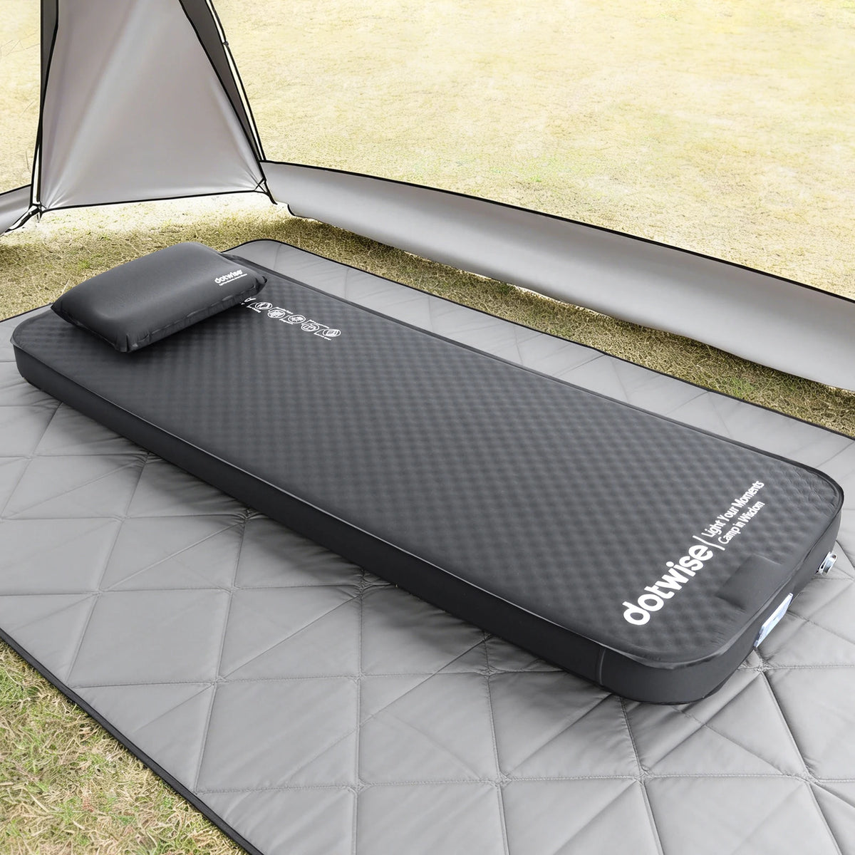 DOTWISE Self-Inflating Camping Mattress - 10cm Thick Portable Sleeping Pad for Single or Double Person Use