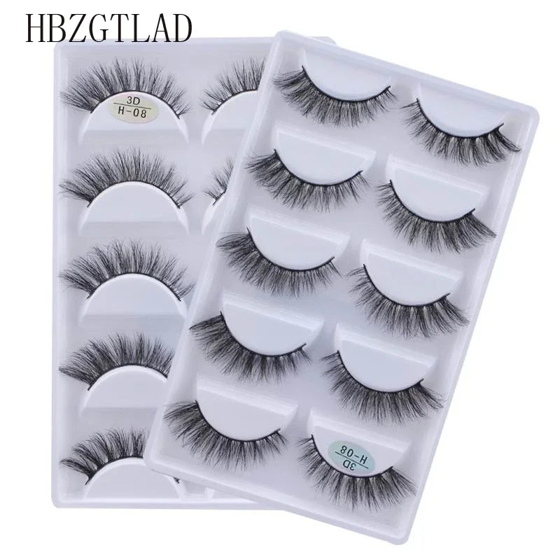 5 Pairs 3D Real Mink False Eyelashes – Soft Natural Look Eyelash Extensions for Makeup & Daily Wear