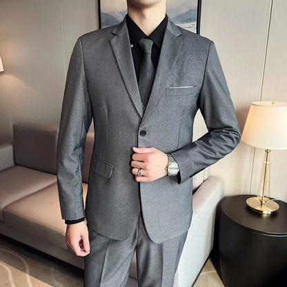 High-Quality Men’s 3-Piece Suit Set — Business Casual & Wedding Outfit (Jacket + Vest + Trousers), 2024 Fashion Banquet, Sizes S-6XL