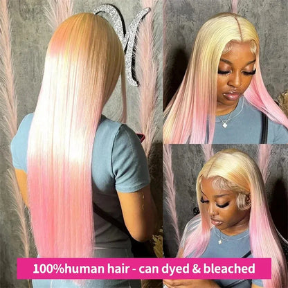 40-42 Inch 613 Blonde HD Lace Front Wig – 13x6 Straight Human Hair, 250% Density Brazilian Wig for Women