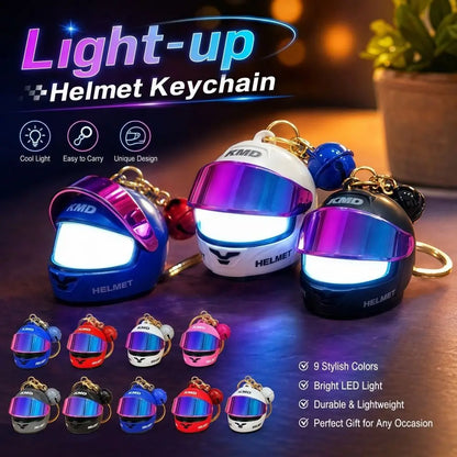 Cool Light-Up Helmet Keychain - Mini LED Night Light Pendant & Multifunctional Bag Charm
