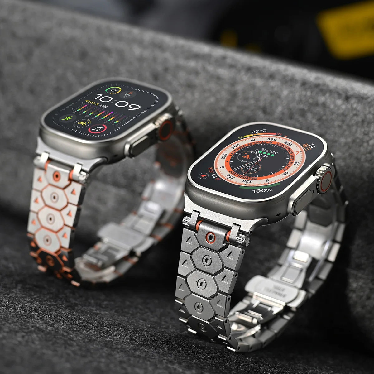 Luxury Titanium Metal Strap for Apple Watch — Stainless Steel Bracelet for Series 5-10 Ultra 2 (42mm-49mm)