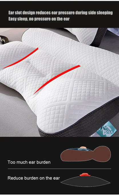 Anti-Traction Sleep Neck Care Pillow – Zoning Design, Washable Adult Pillow Core, Knitted Low Pillow for Home & Hotel