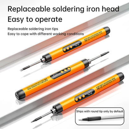 USB Digital Soldering Iron – Adjustable Temperature 300–450℃ Type-C Rechargeable 1000mAh/800mAh Battery Intelligent Portable Solder Welding Tool