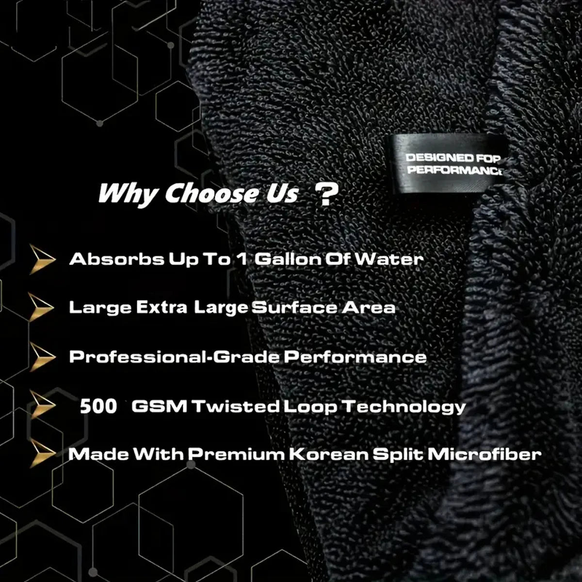 Dark Gray Car Microfiber Towel - Oversized Ultra Absorbent Cleaning Cloth for Car Wash & Detailing